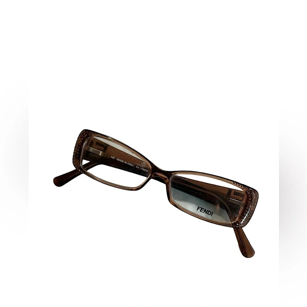 FENDI BROWN WITH RHINESTONES PRESCRIPTION OPTICAL FRAMES GLASSES - Picture 1 of 8